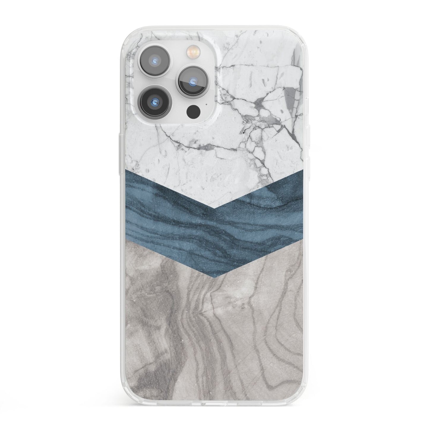 Marble Wood Geometric 8 iPhone 13 Pro Max Clear Bumper Case