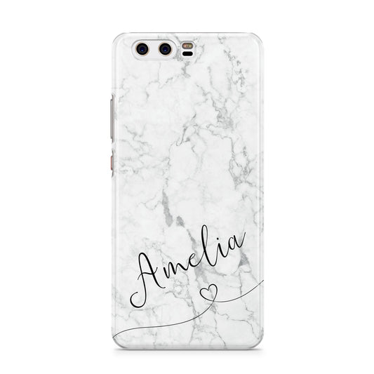 Marble with Custom Name Huawei P10 Phone Case