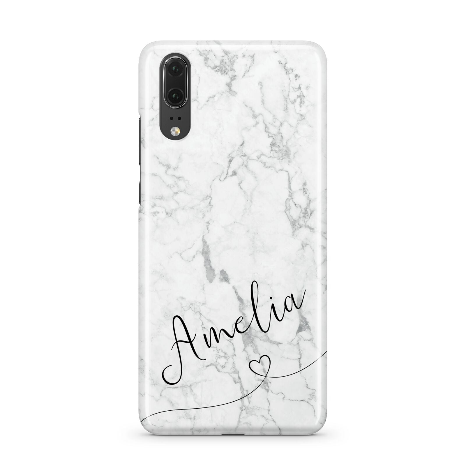 Marble with Custom Name Huawei P20 Phone Case