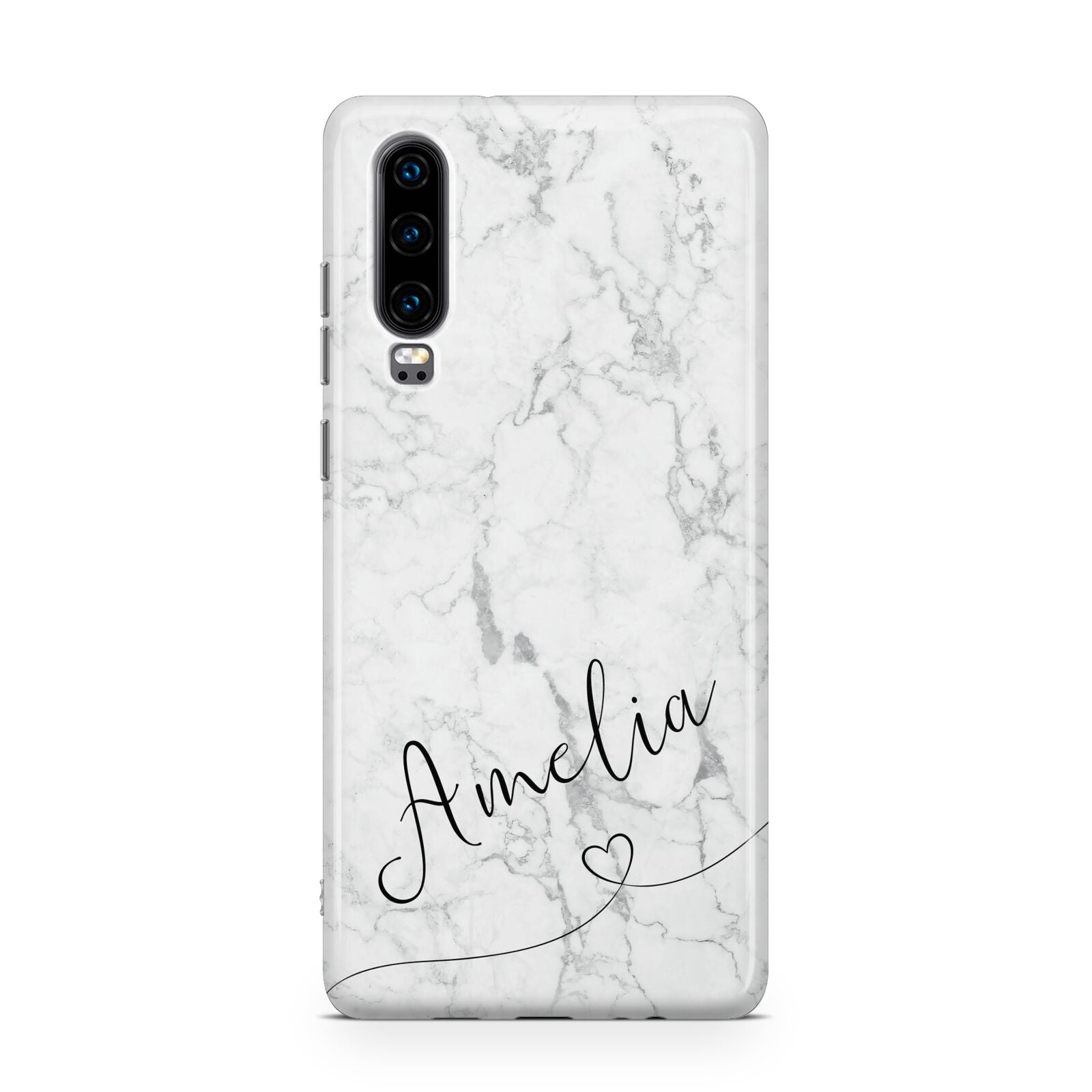 Marble with Custom Name Huawei P30 Phone Case