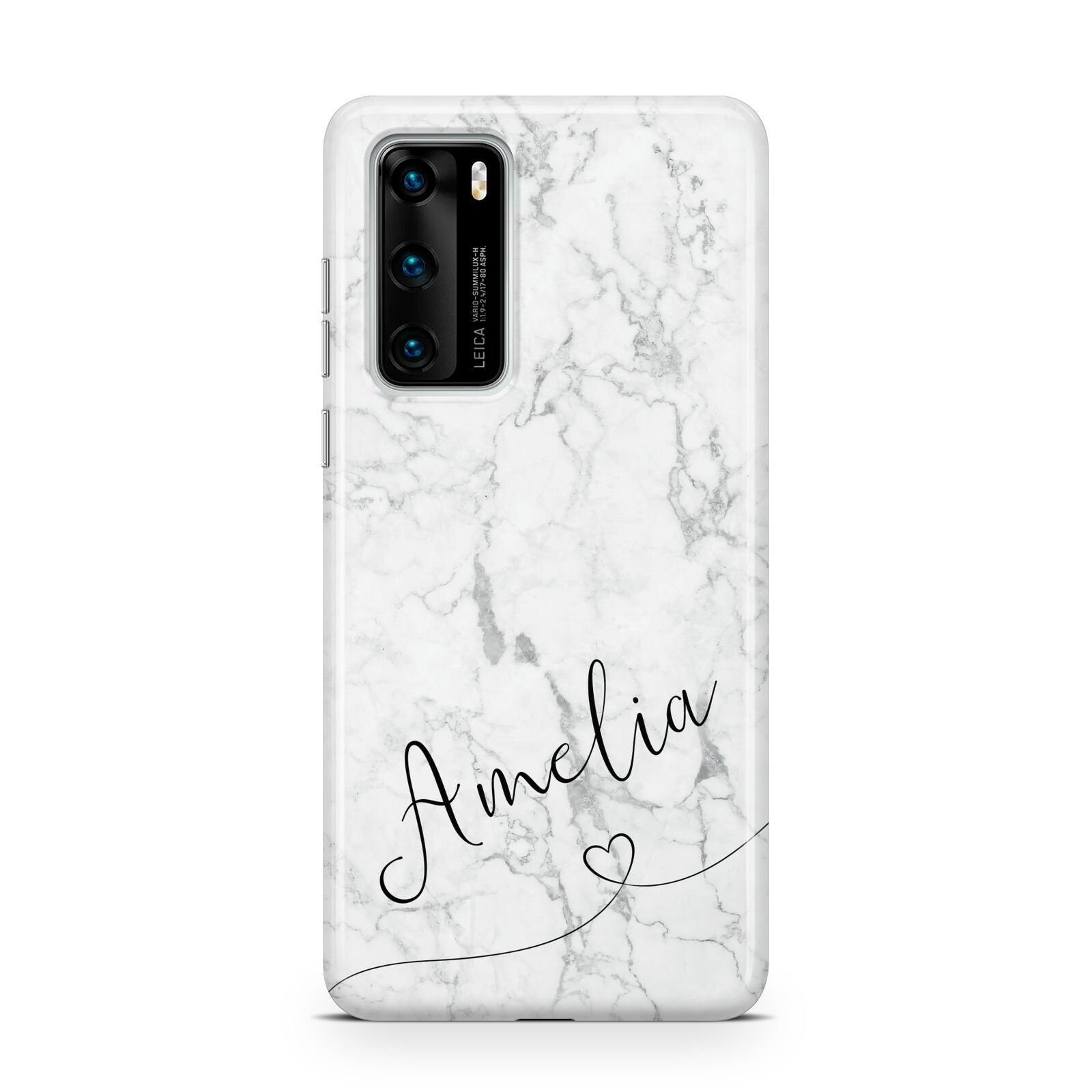 Marble with Custom Name Huawei P40 Phone Case