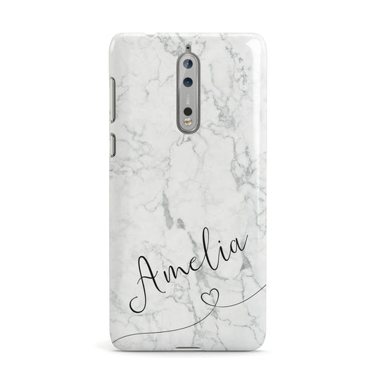 Marble with Custom Name Nokia Case