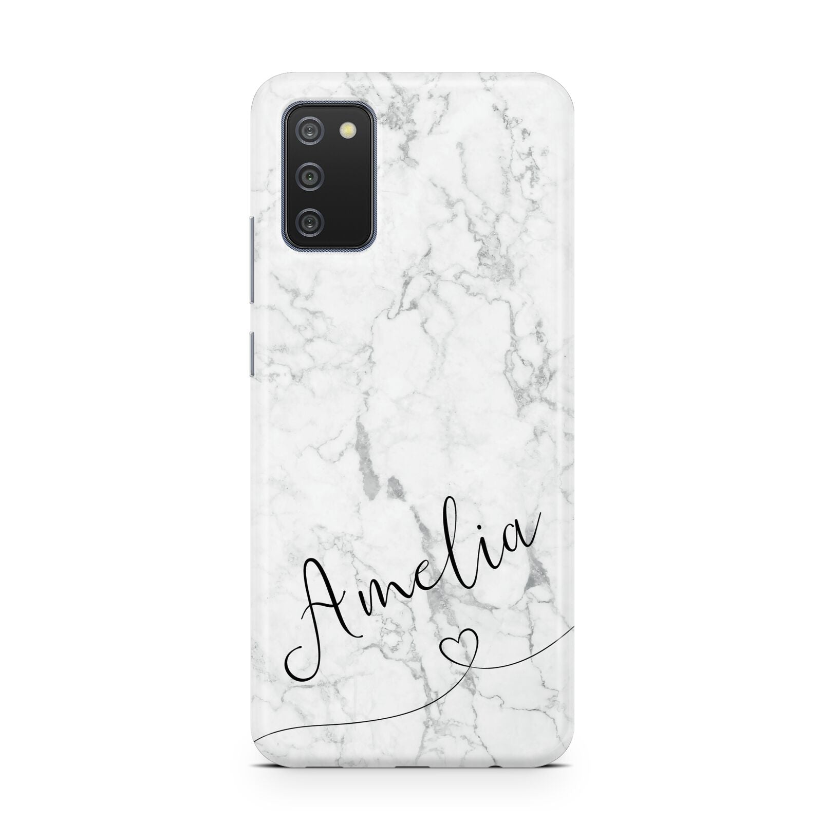 Marble with Custom Name Samsung A02s Case