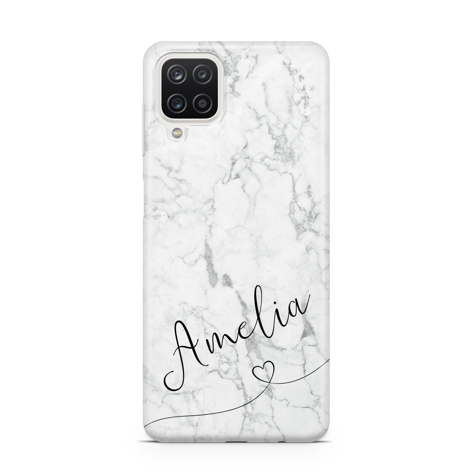 Marble with Custom Name Samsung A12 Case