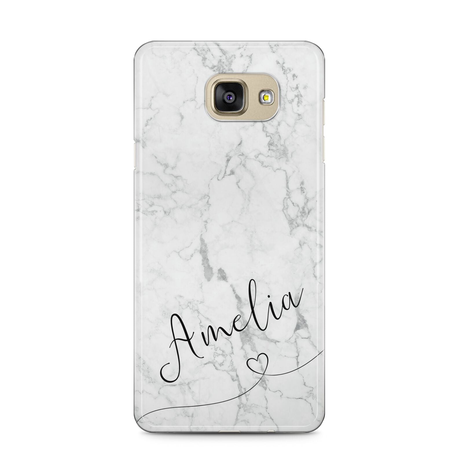 Marble with Custom Name Samsung Galaxy A5 2016 Case on gold phone