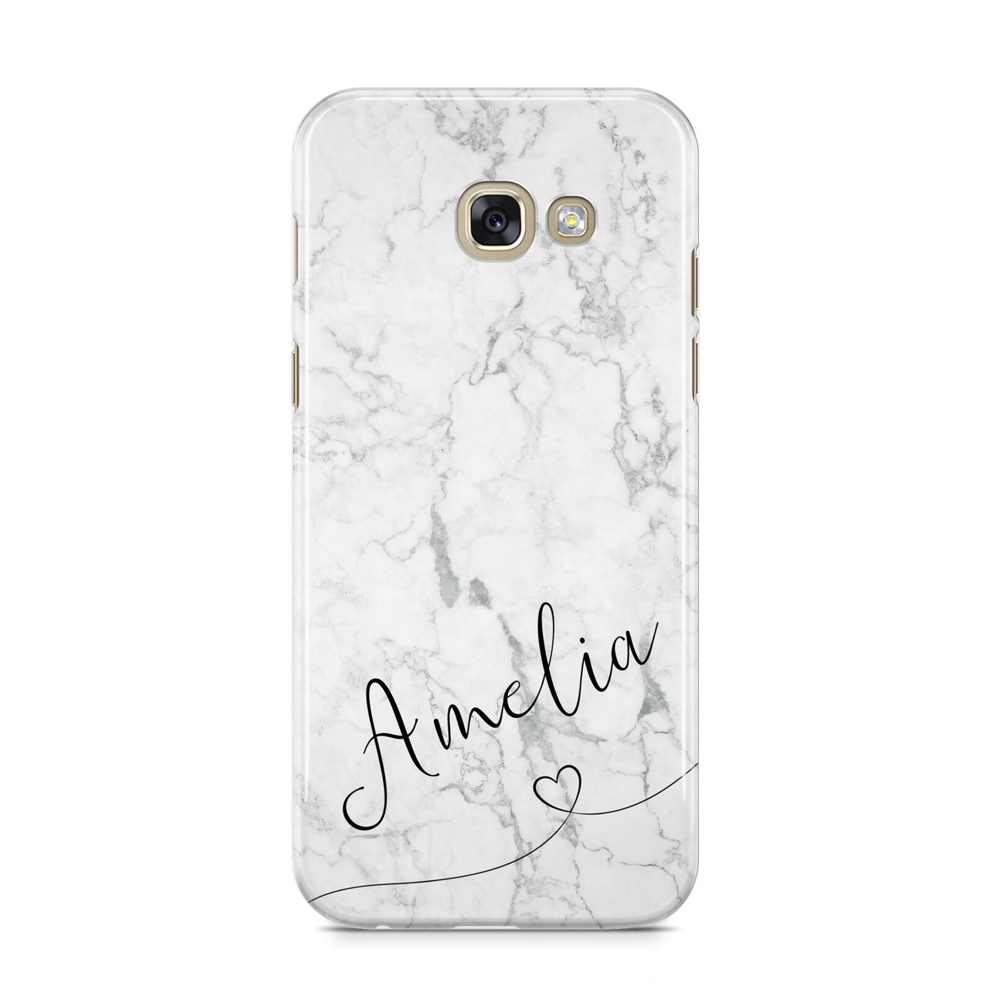 Marble with Custom Name Samsung Galaxy A5 2017 Case on gold phone