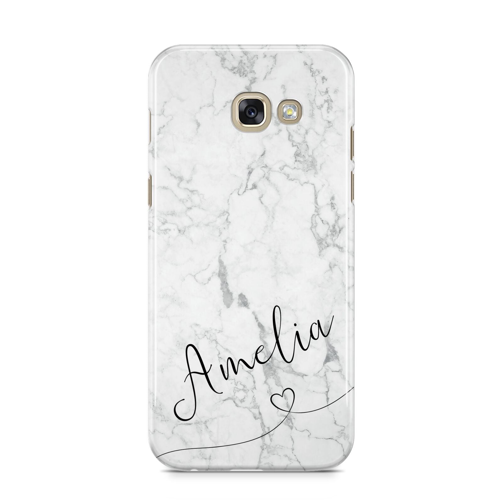 Marble with Custom Name Samsung Galaxy A5 2017 Case on gold phone