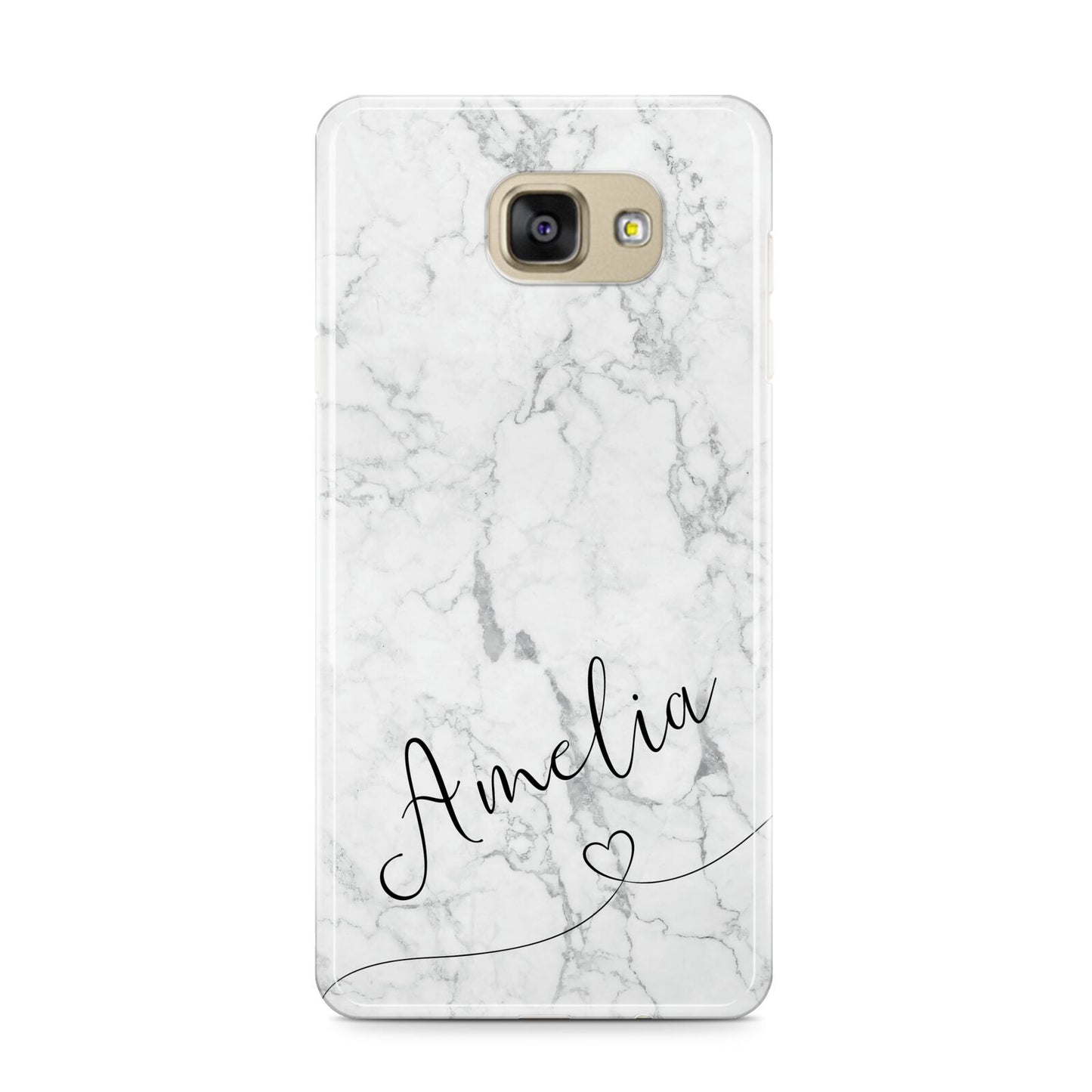 Marble with Custom Name Samsung Galaxy A9 2016 Case on gold phone