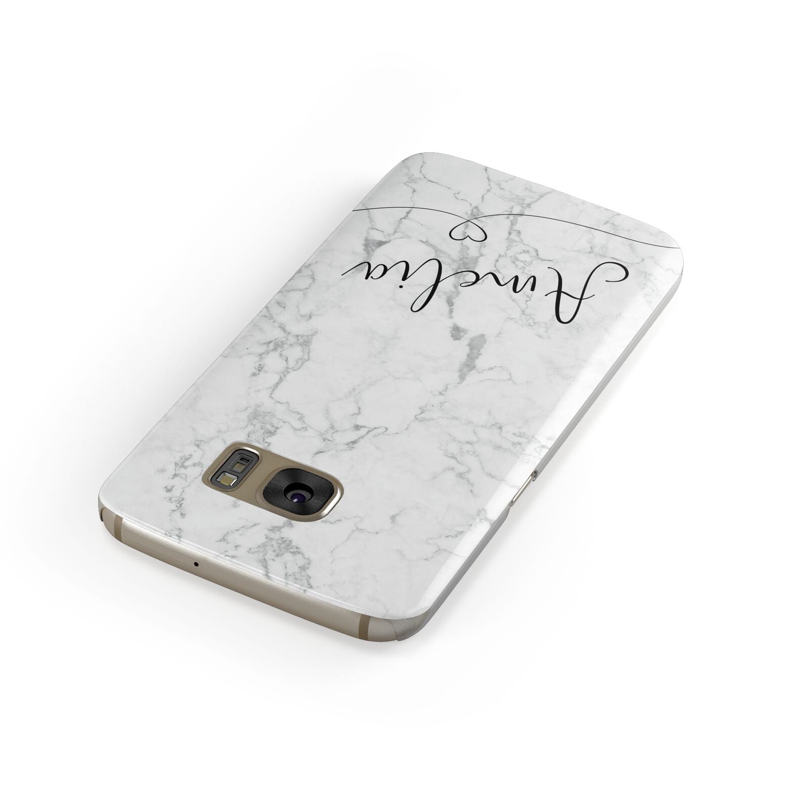 Marble with Custom Name Samsung Galaxy Case Front Close Up