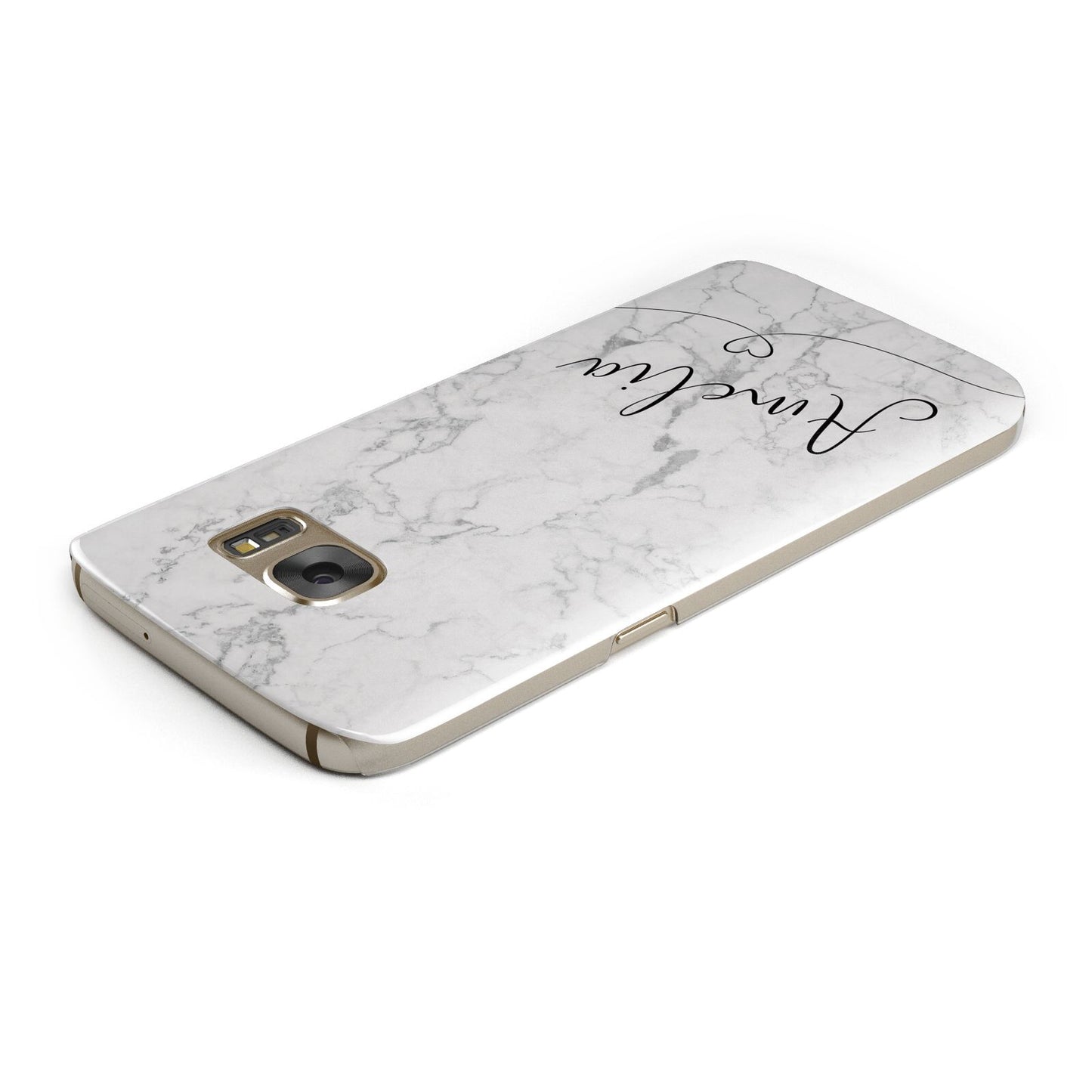 Marble with Custom Name Samsung Galaxy Case Top Cutout