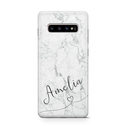 Marble with Custom Name Samsung Galaxy S10 Case