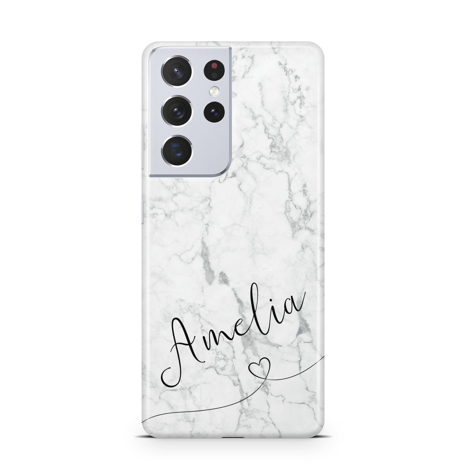 Marble with Custom Name Samsung S21 Ultra Case