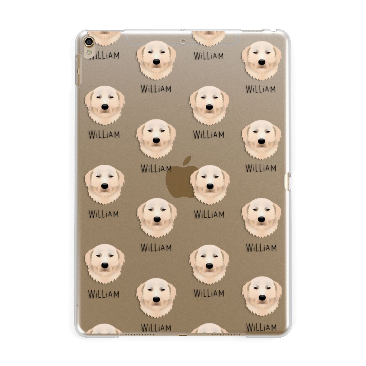 Maremma Sheepdog Icon with Name Apple iPad Gold Case