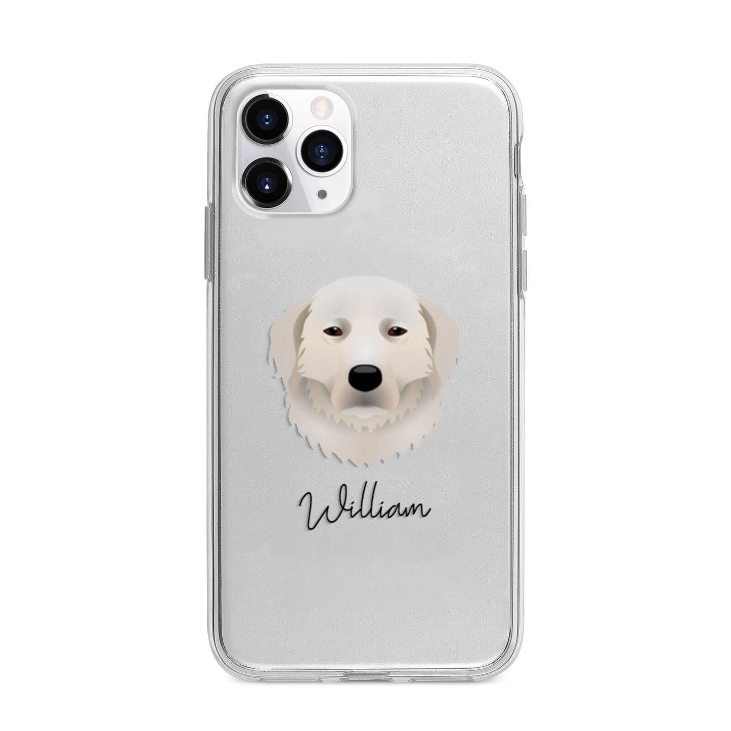 Maremma Sheepdog Personalised Apple iPhone 11 Pro in Silver with Bumper Case