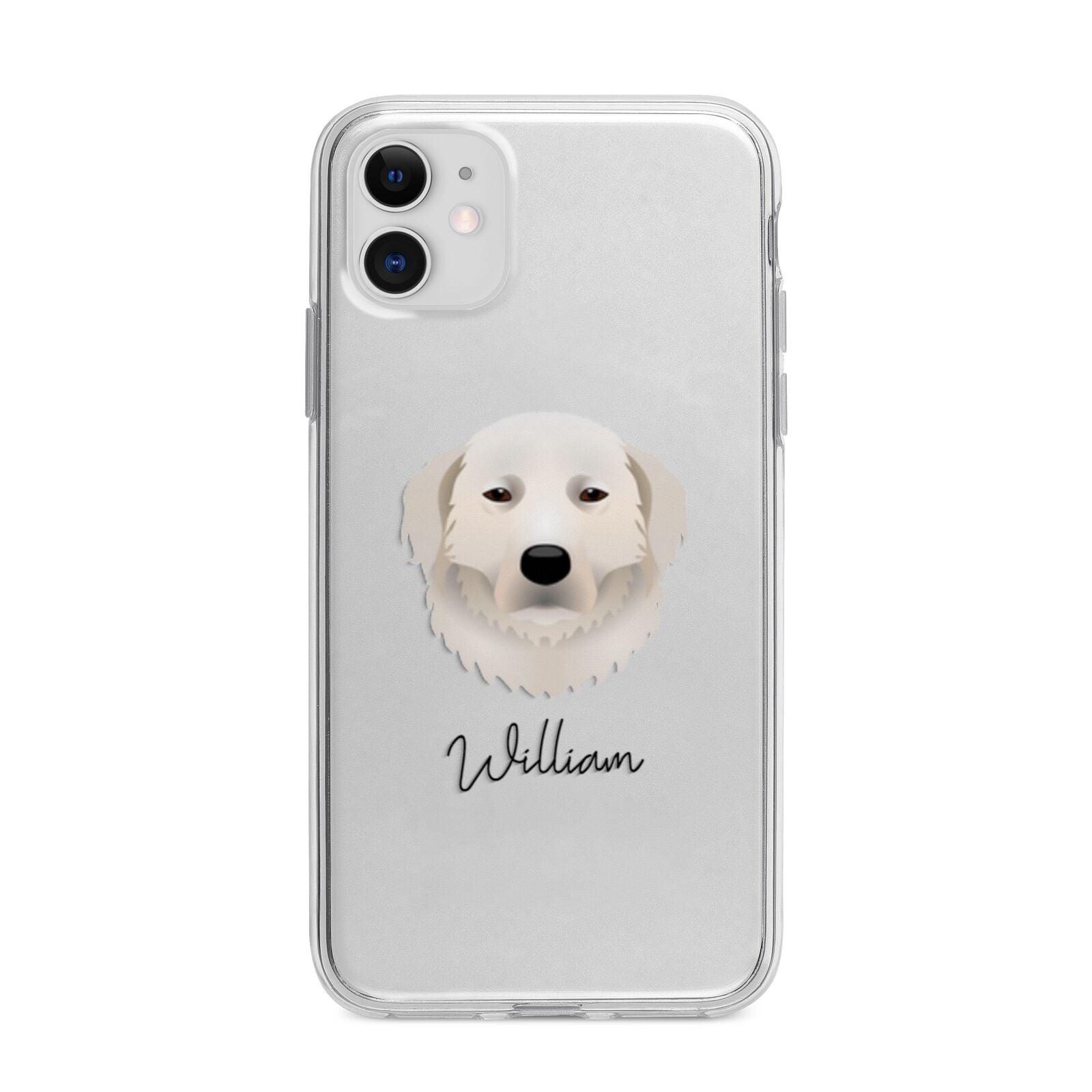 Maremma Sheepdog Personalised Apple iPhone 11 in White with Bumper Case