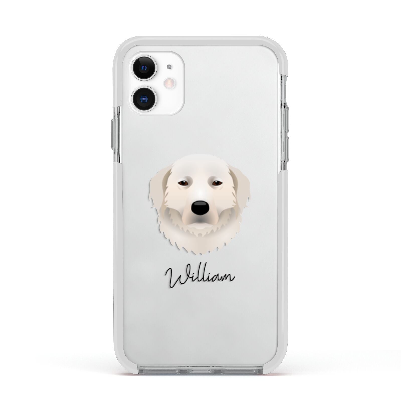Maremma Sheepdog Personalised Apple iPhone 11 in White with White Impact Case