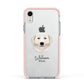 Maremma Sheepdog Personalised Apple iPhone XR Impact Case Pink Edge on Silver Phone