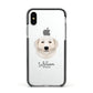 Maremma Sheepdog Personalised Apple iPhone Xs Impact Case Black Edge on Silver Phone