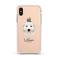 Maremma Sheepdog Personalised Apple iPhone Xs Impact Case Pink Edge on Gold Phone