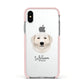 Maremma Sheepdog Personalised Apple iPhone Xs Impact Case Pink Edge on Silver Phone