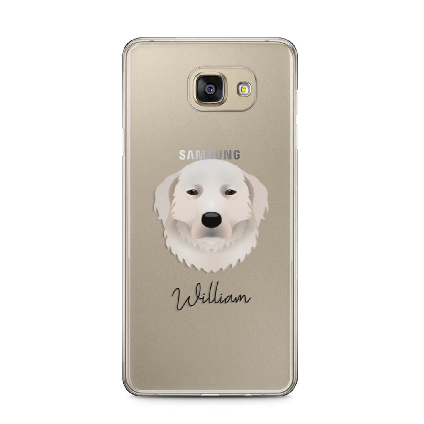 Maremma Sheepdog Personalised Samsung Galaxy A5 2016 Case on gold phone