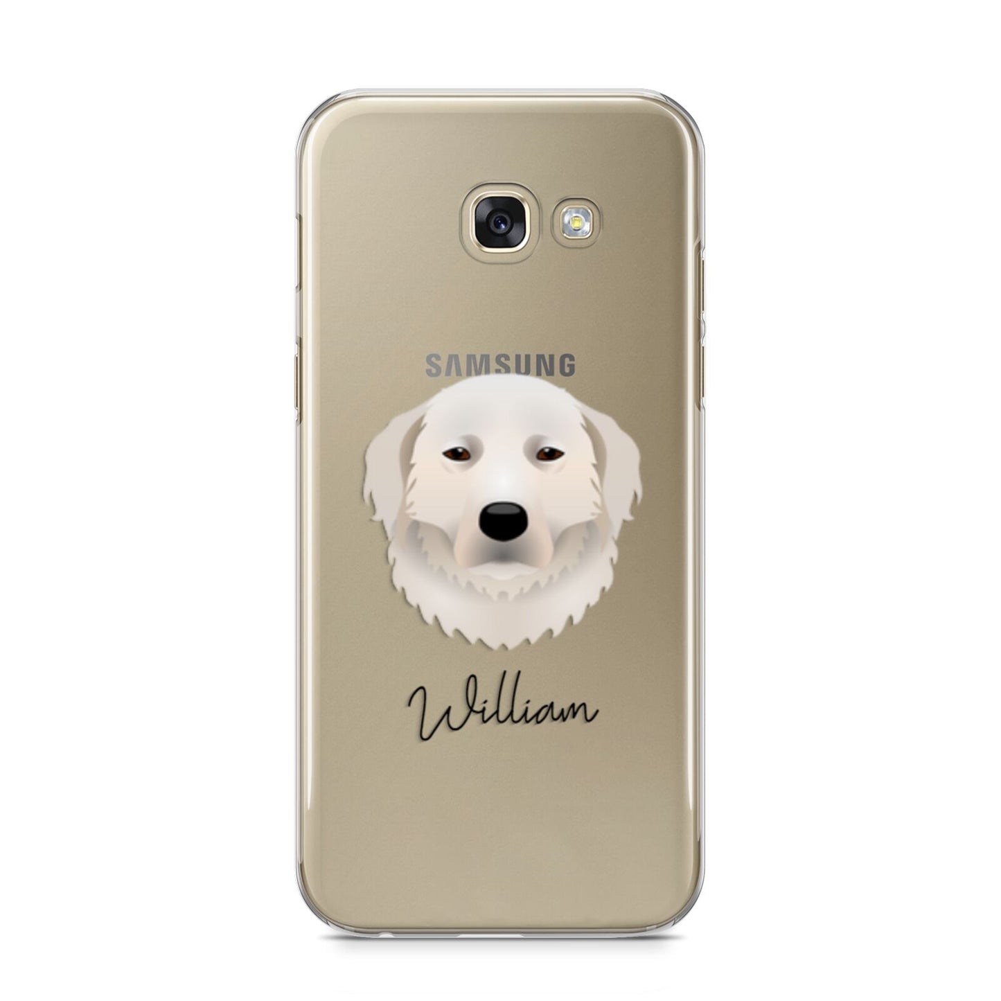 Maremma Sheepdog Personalised Samsung Galaxy A5 2017 Case on gold phone