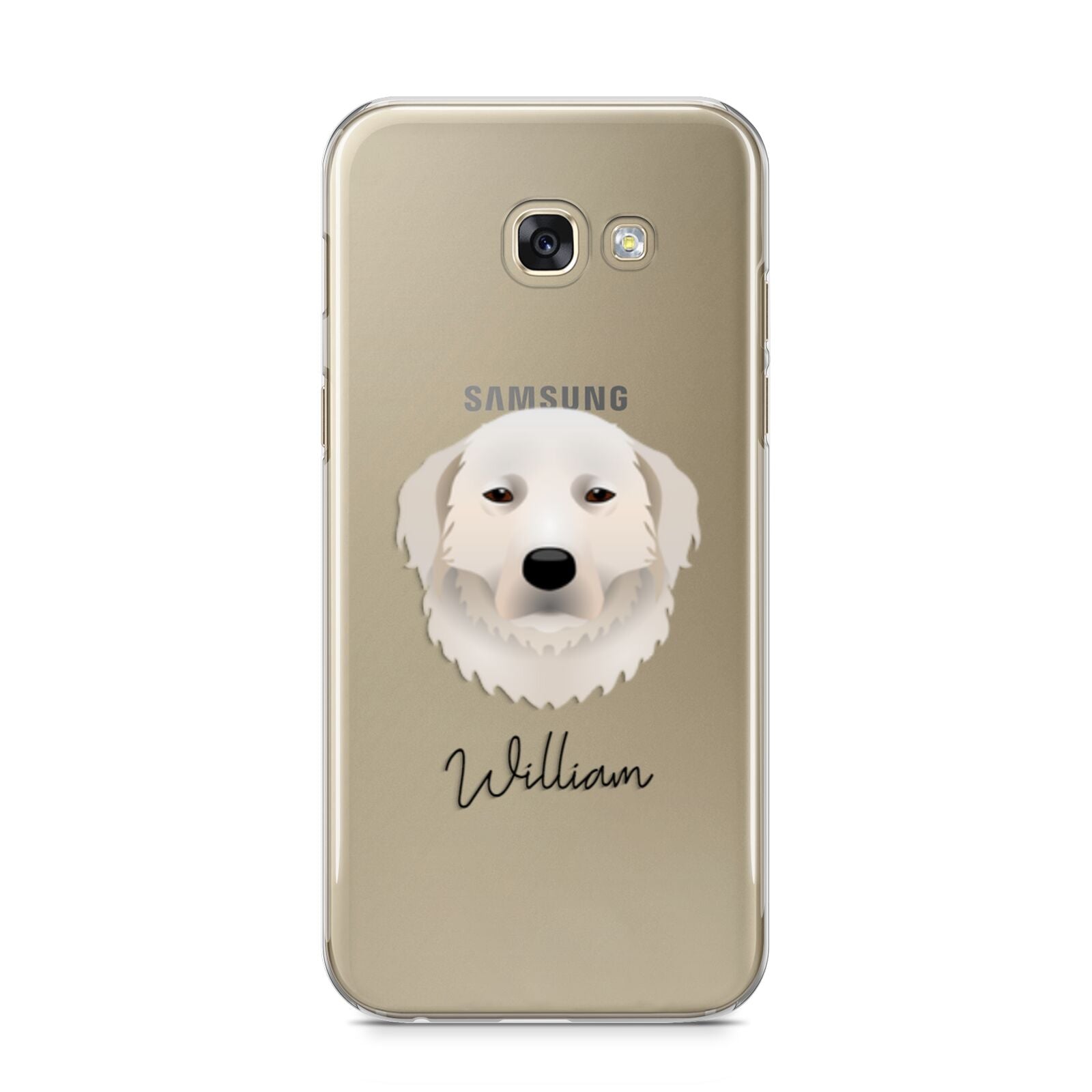 Maremma Sheepdog Personalised Samsung Galaxy A5 2017 Case on gold phone