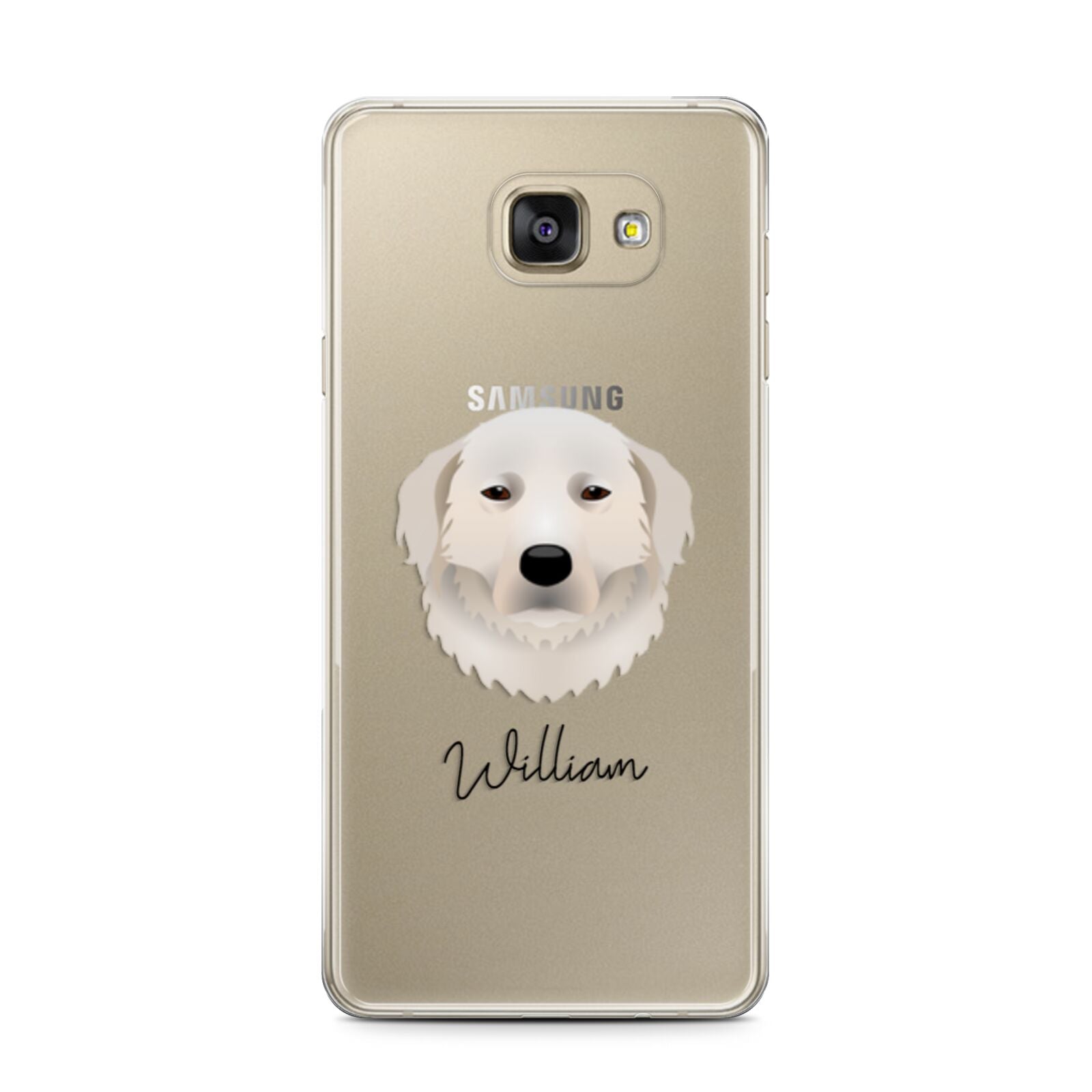 Maremma Sheepdog Personalised Samsung Galaxy A7 2016 Case on gold phone