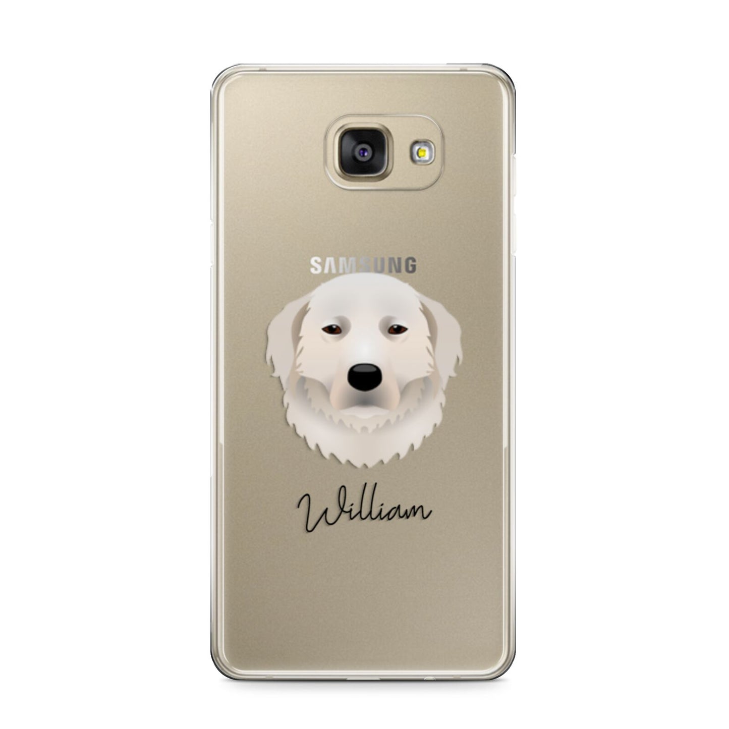 Maremma Sheepdog Personalised Samsung Galaxy A9 2016 Case on gold phone