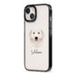 Maremma Sheepdog Personalised iPhone 13 Black Impact Case Side Angle on Silver phone