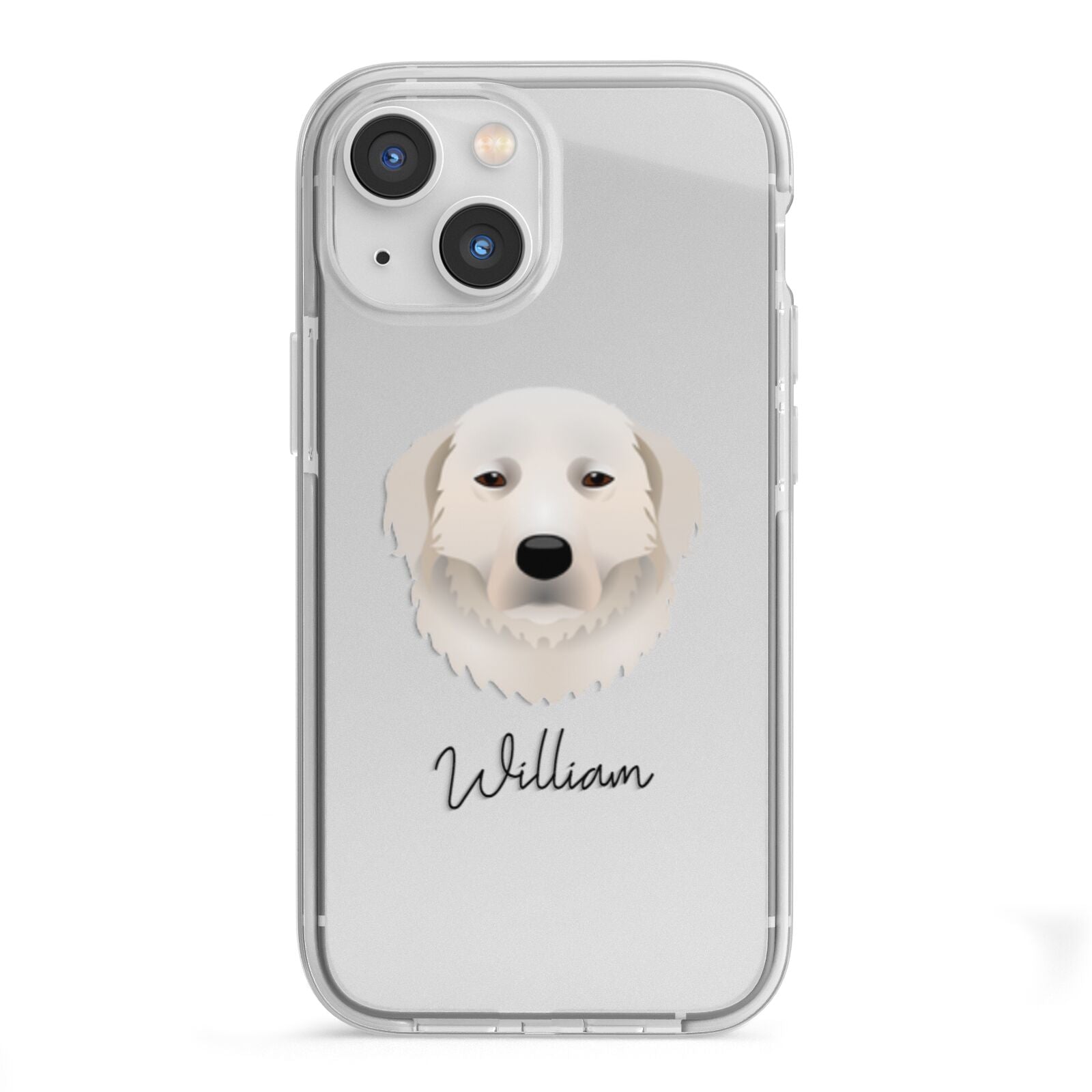 Maremma Sheepdog Personalised iPhone 13 Mini TPU Impact Case with White Edges