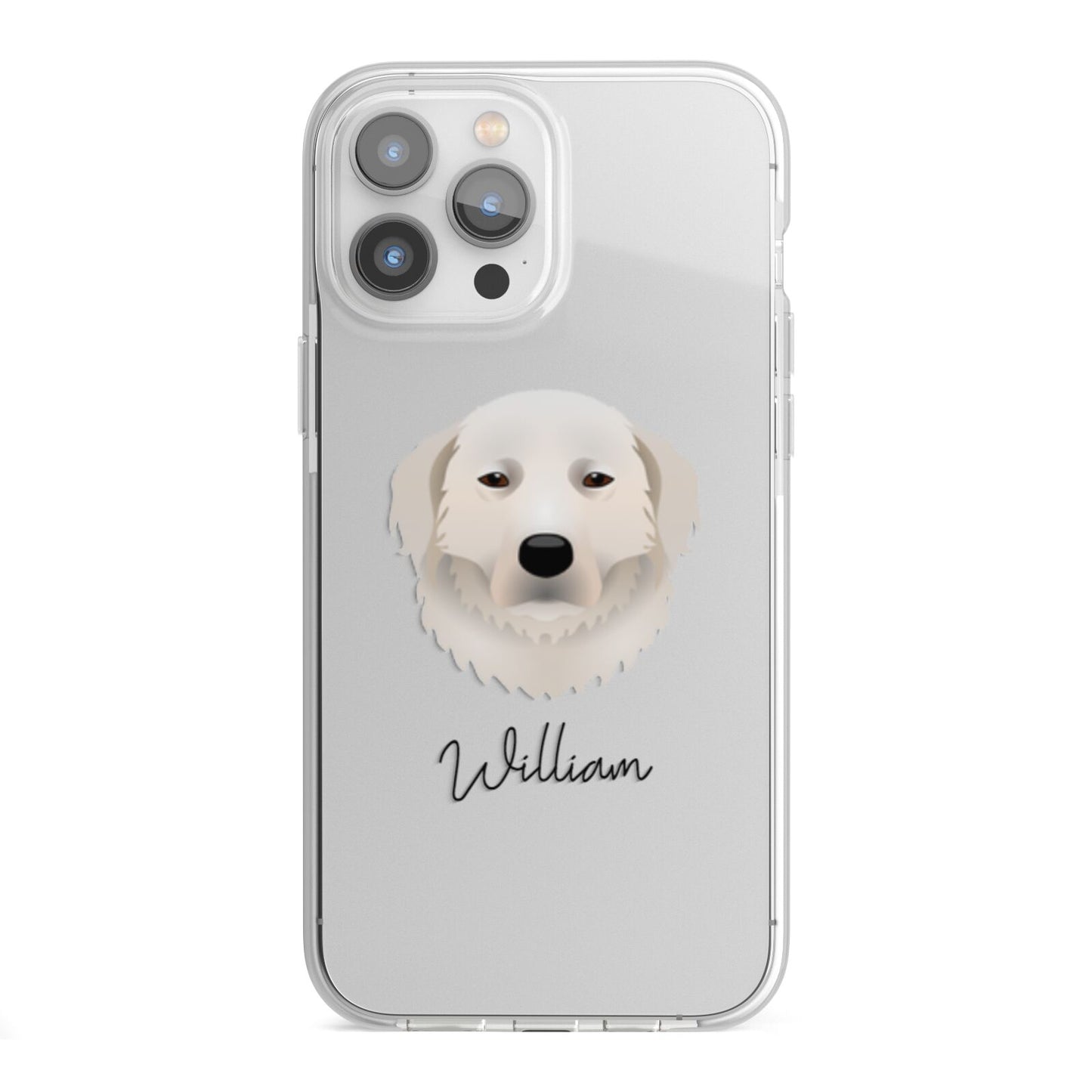 Maremma Sheepdog Personalised iPhone 13 Pro Max TPU Impact Case with White Edges