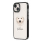 Maremma Sheepdog Personalised iPhone 14 Black Impact Case Side Angle on Silver phone