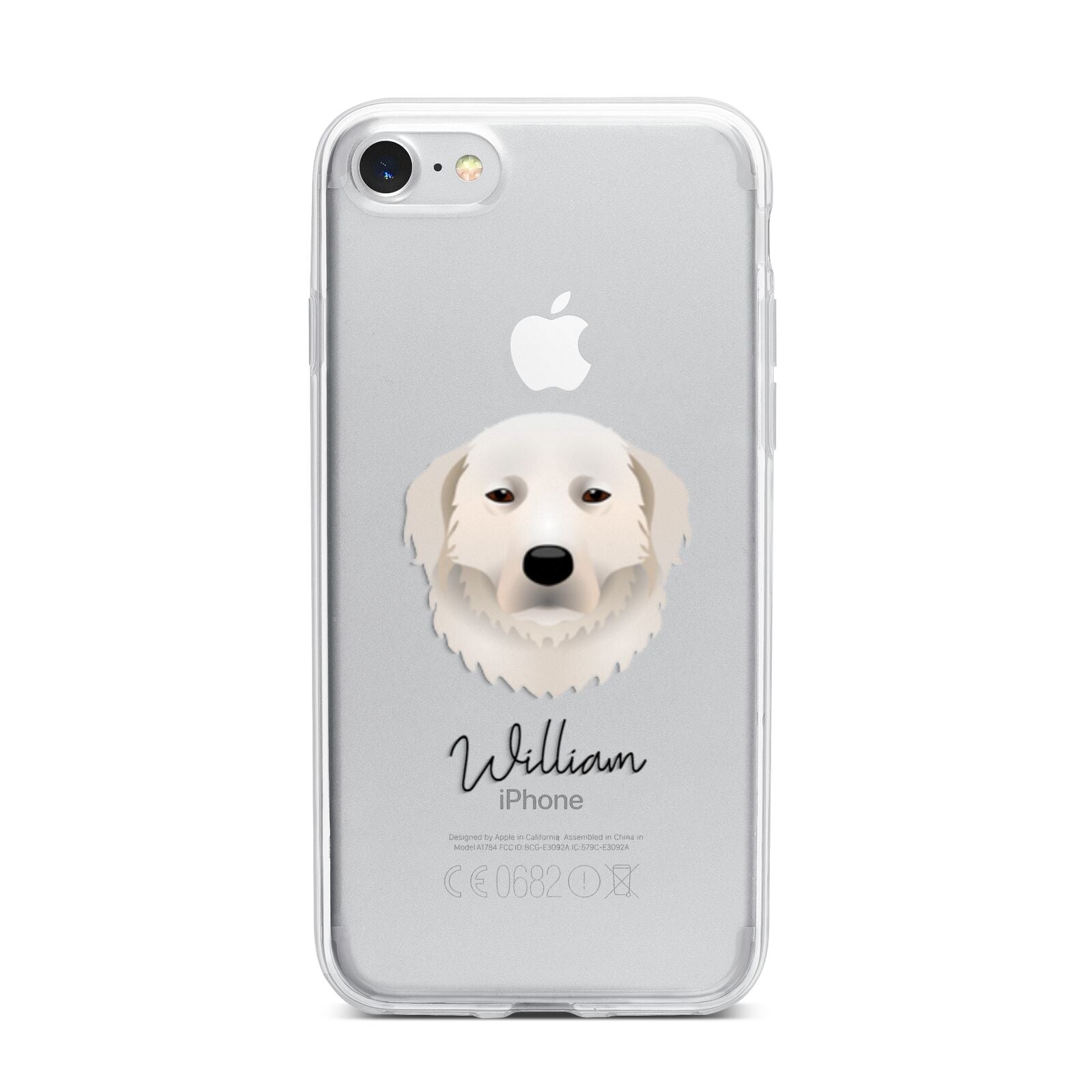 Maremma Sheepdog Personalised iPhone 7 Bumper Case on Silver iPhone