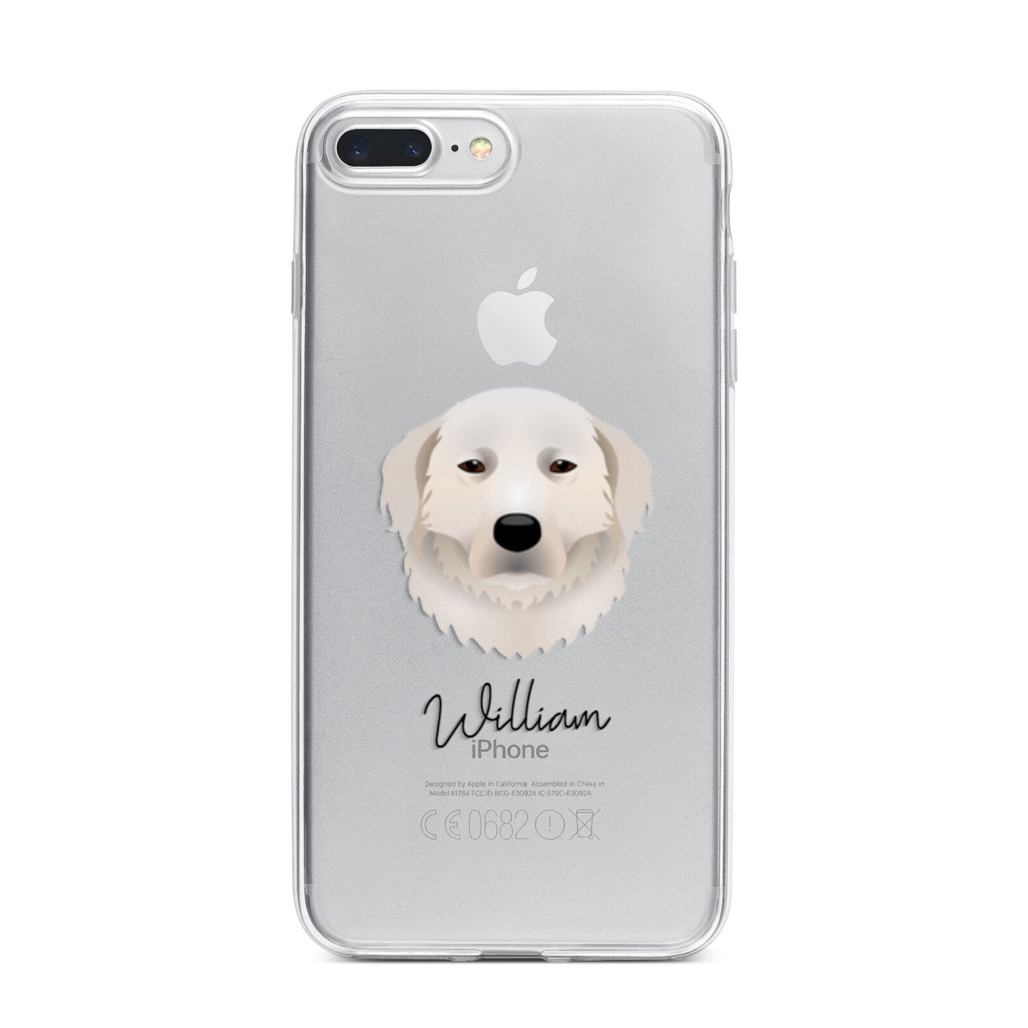 Maremma Sheepdog Personalised iPhone 7 Plus Bumper Case on Silver iPhone