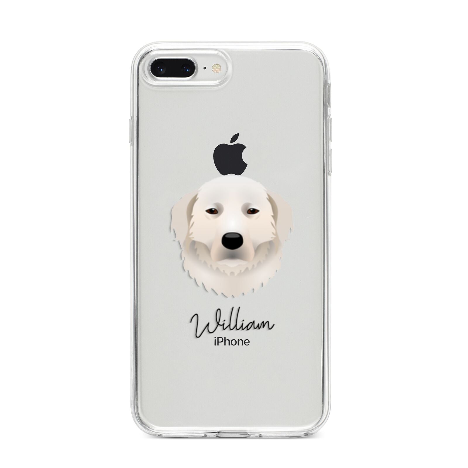 Maremma Sheepdog Personalised iPhone 8 Plus Bumper Case on Silver iPhone