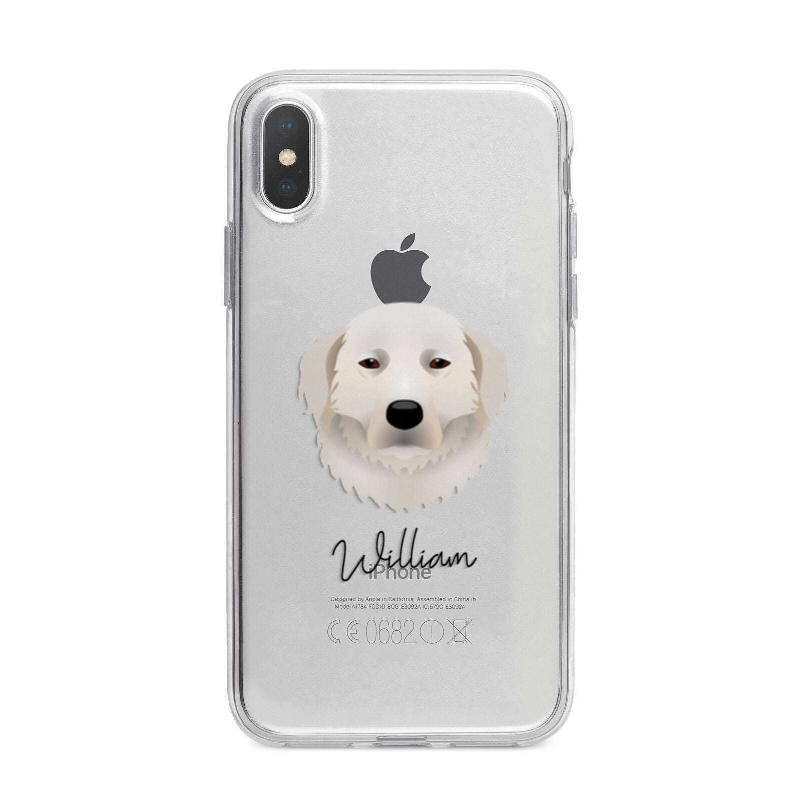 Maremma Sheepdog Personalised iPhone X Bumper Case on Silver iPhone Alternative Image 1