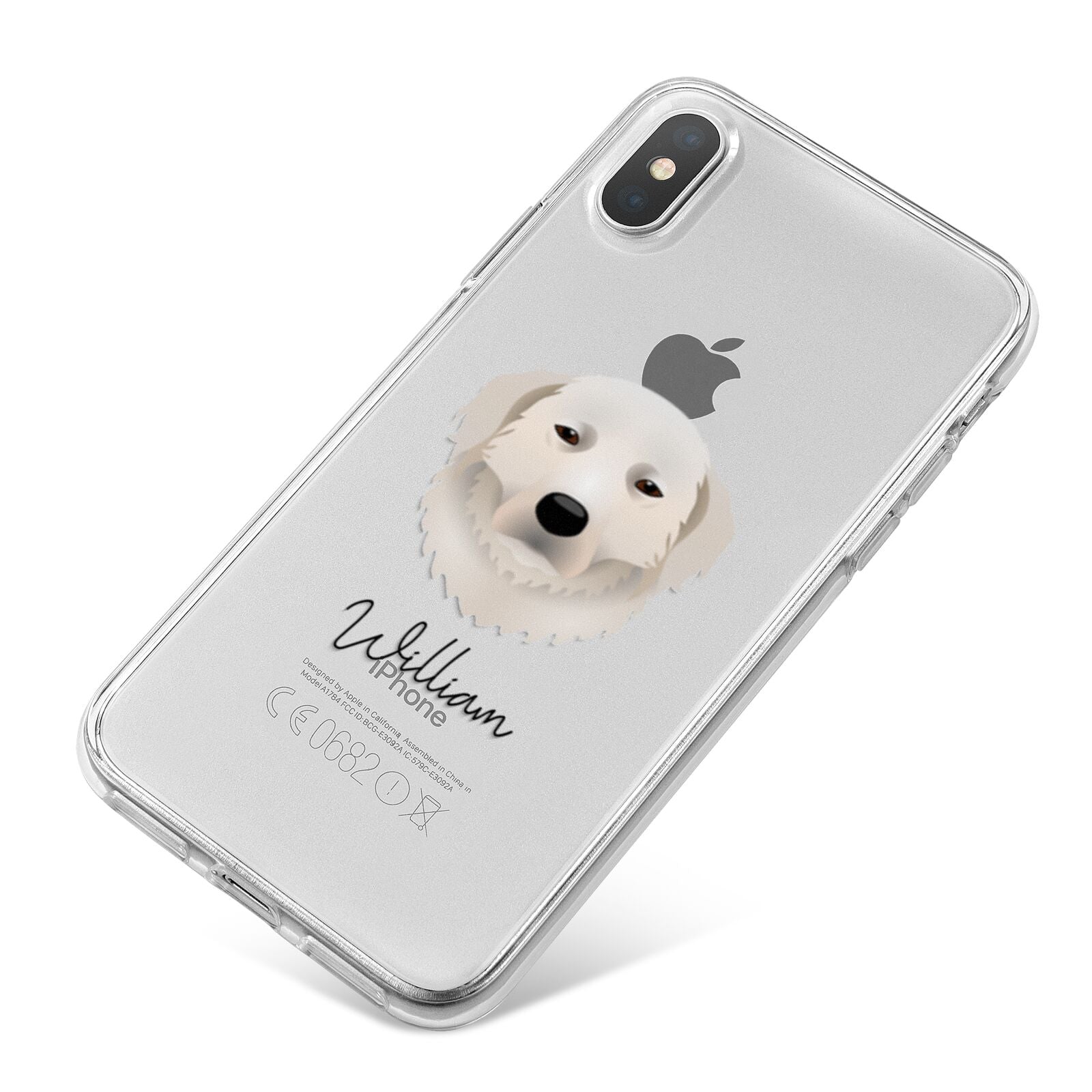 Maremma Sheepdog Personalised iPhone X Bumper Case on Silver iPhone