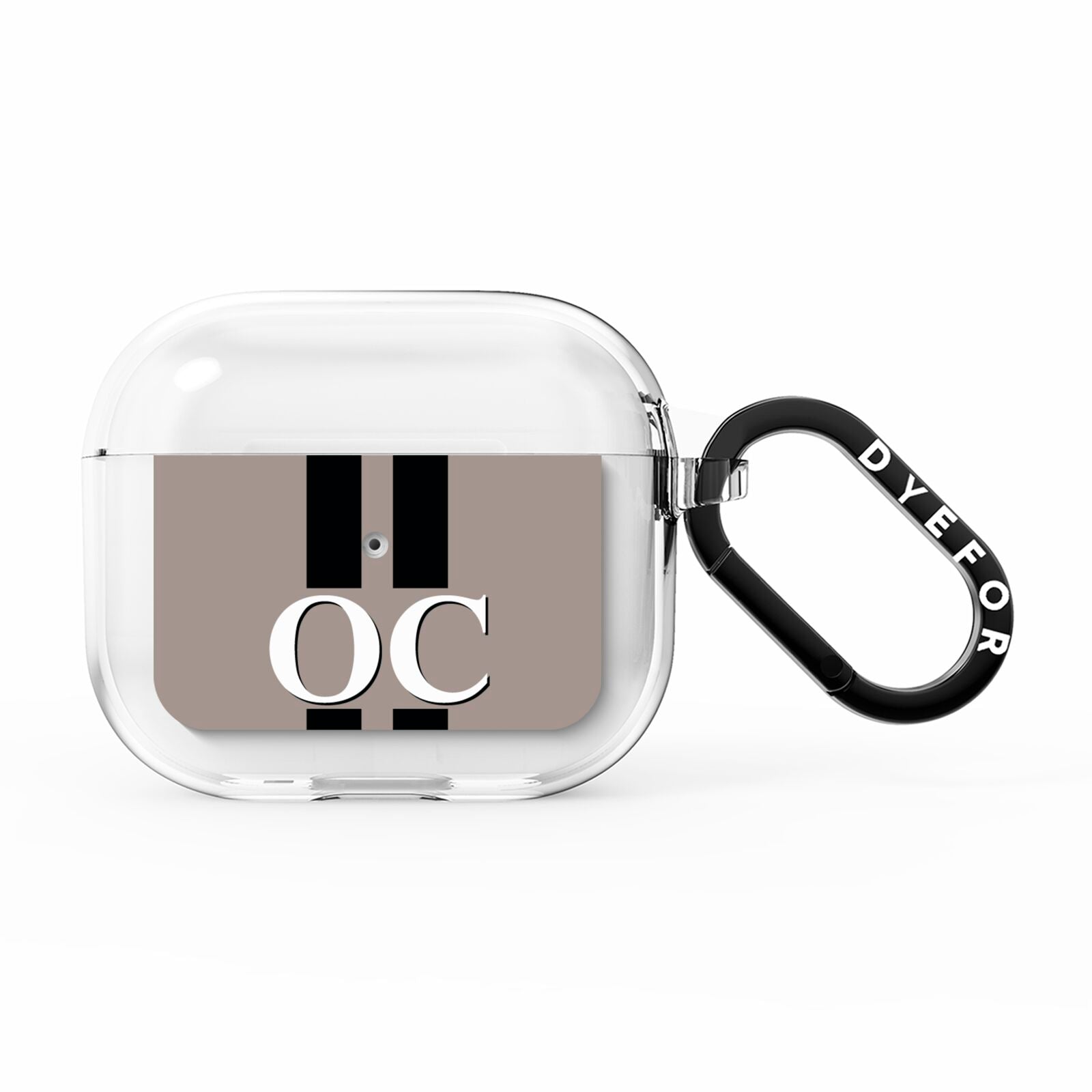 Mauve Personalised Initials AirPods Clear Case 3rd Gen