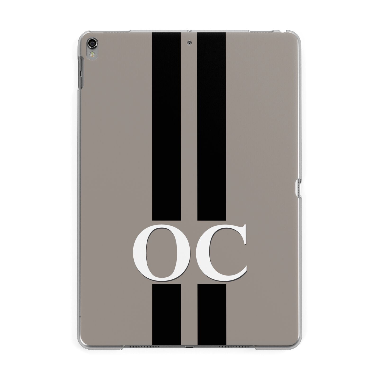 Mauve Personalised Initials Apple iPad Grey Case