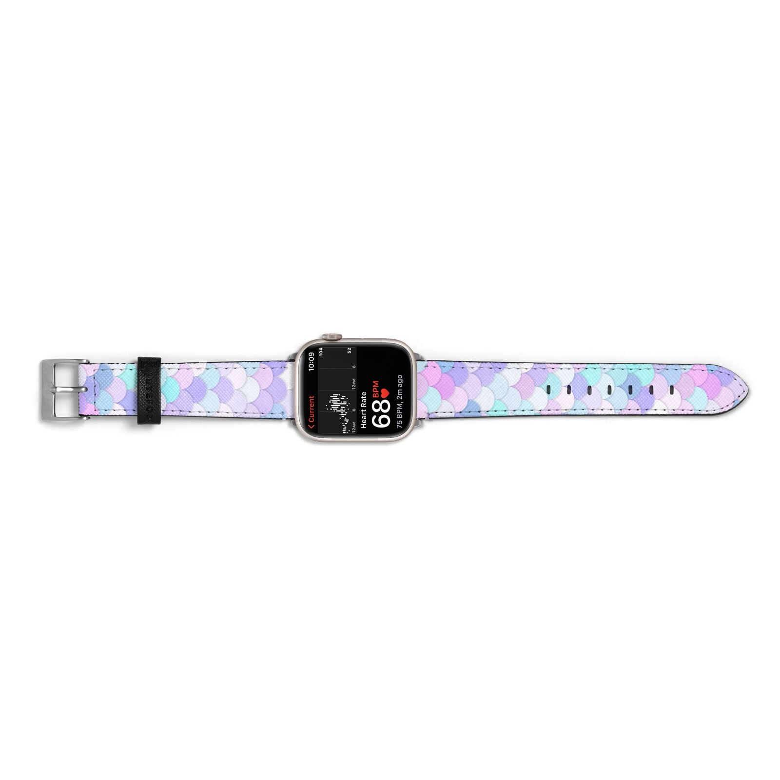 Mermaid Apple Watch Strap Size 38mm Landscape Image Silver Hardware