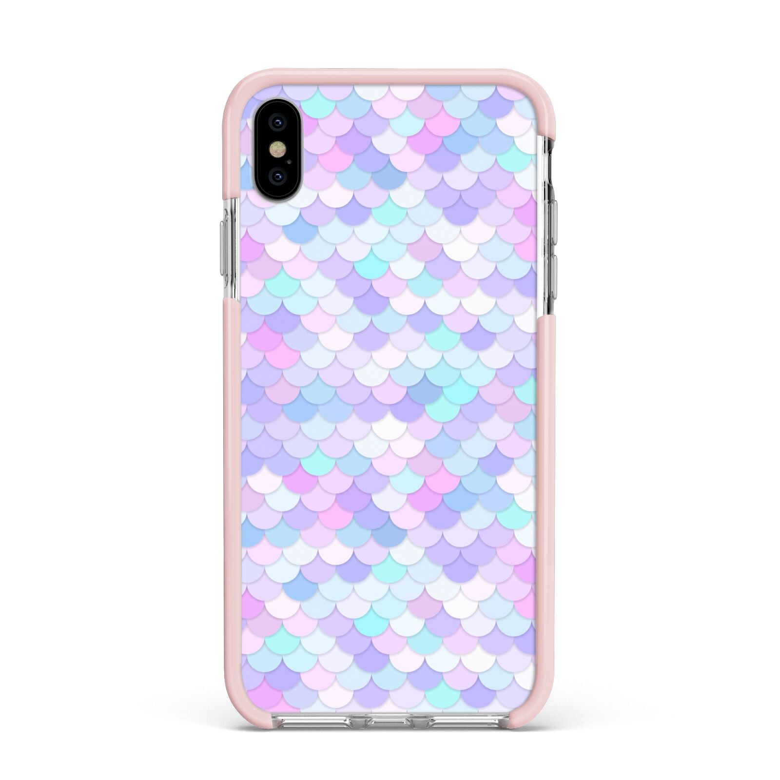 Mermaid Apple iPhone Xs Max Impact Case Pink Edge on Silver Phone