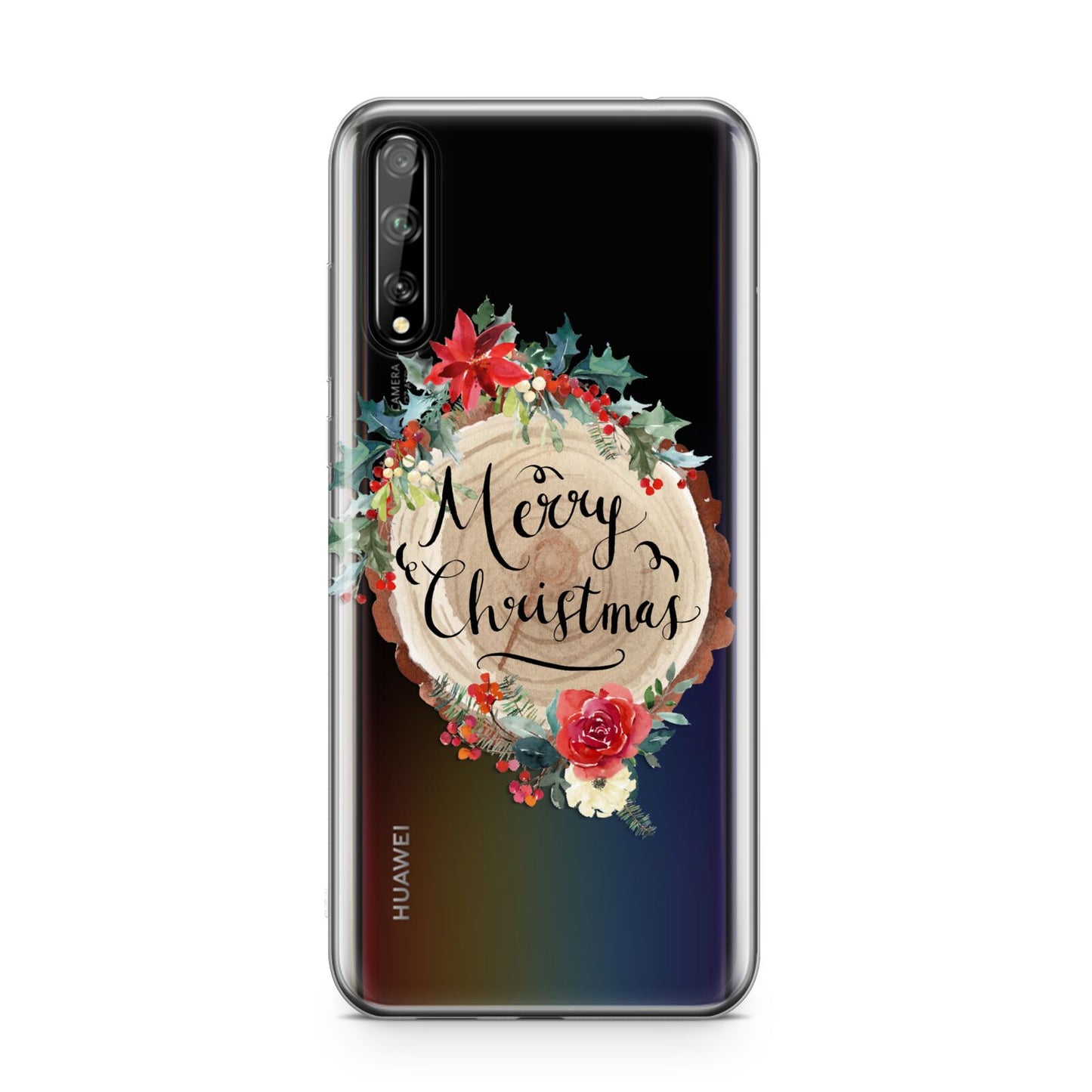 Merry Christmas Log Floral Huawei Enjoy 10s Phone Case