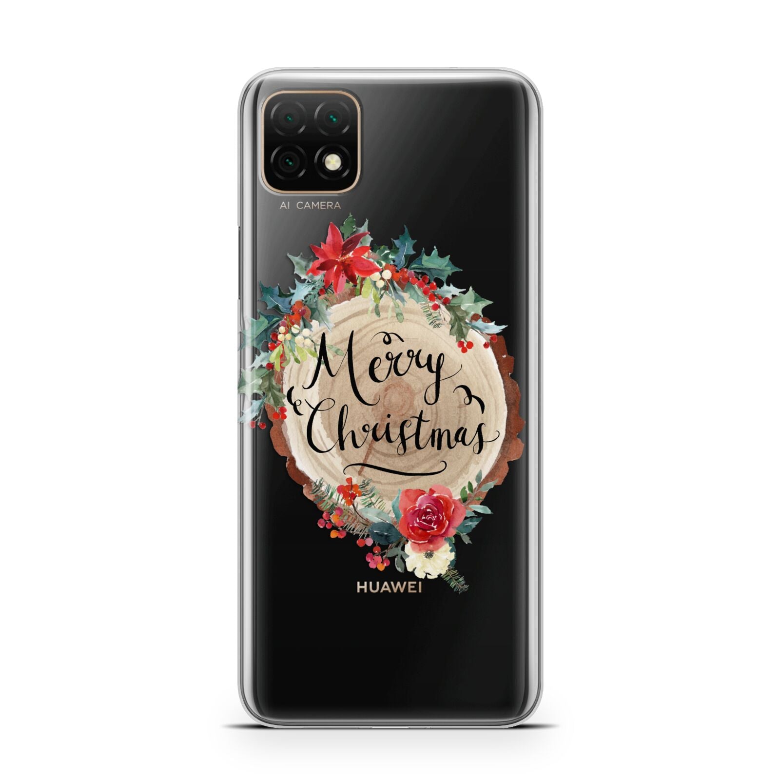 Merry Christmas Log Floral Huawei Enjoy 20 Phone Case