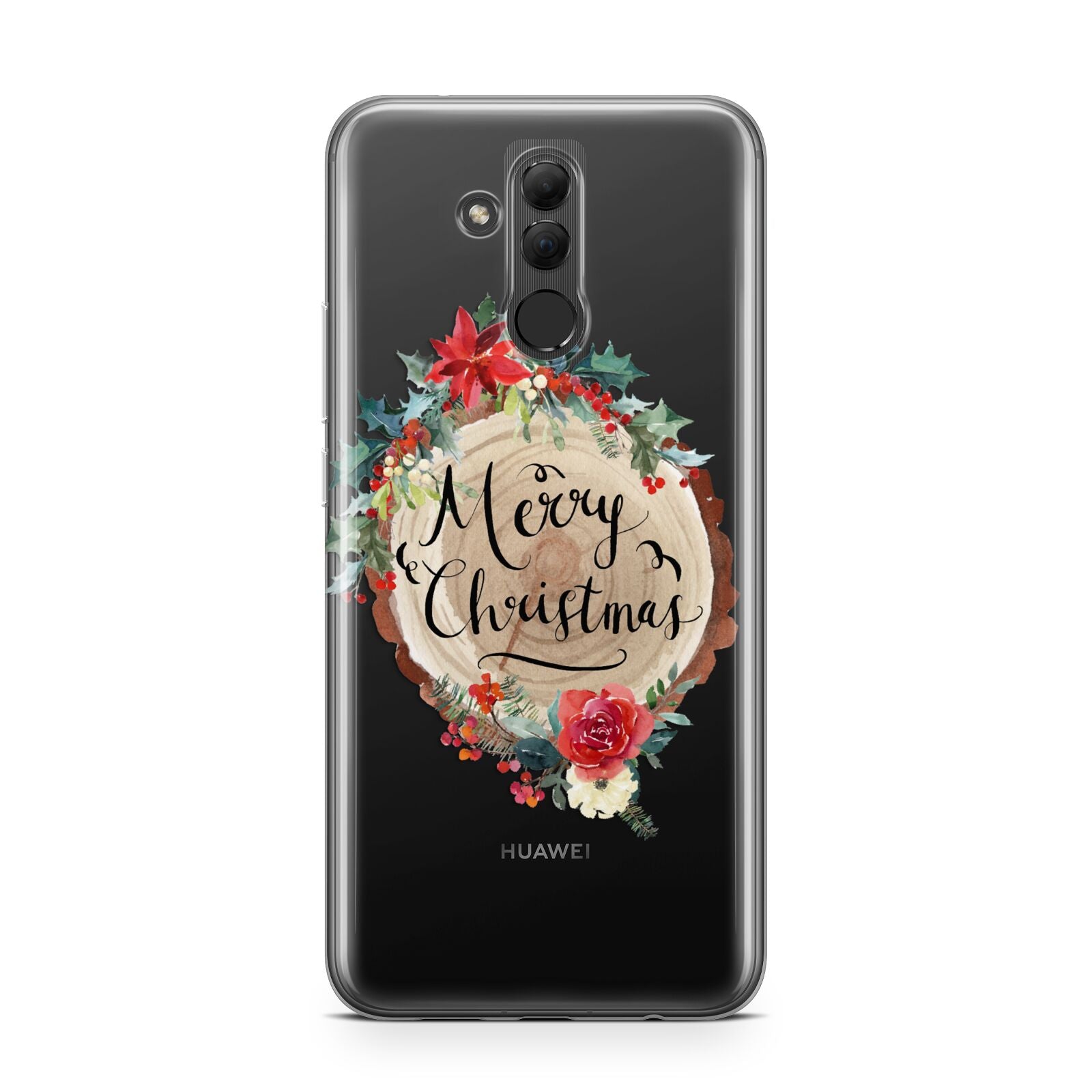 Merry Christmas Log Floral Huawei Mate 20 Lite