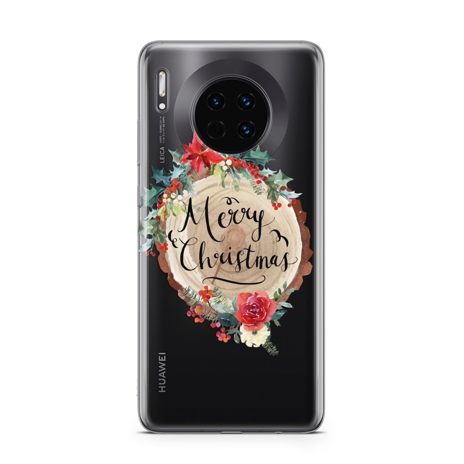 Merry Christmas Log Floral Huawei Mate 30