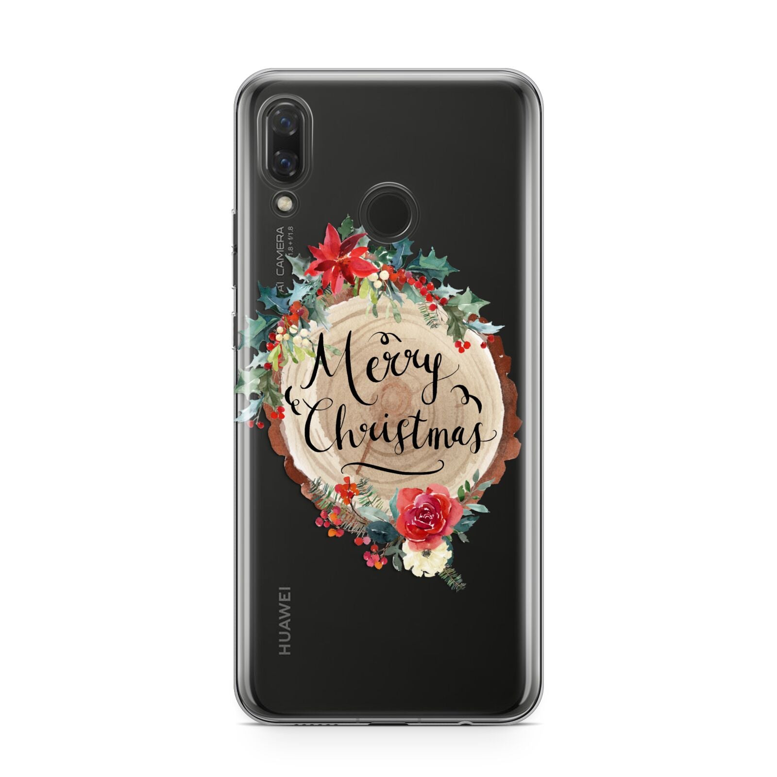 Merry Christmas Log Floral Huawei Nova 3 Phone Case