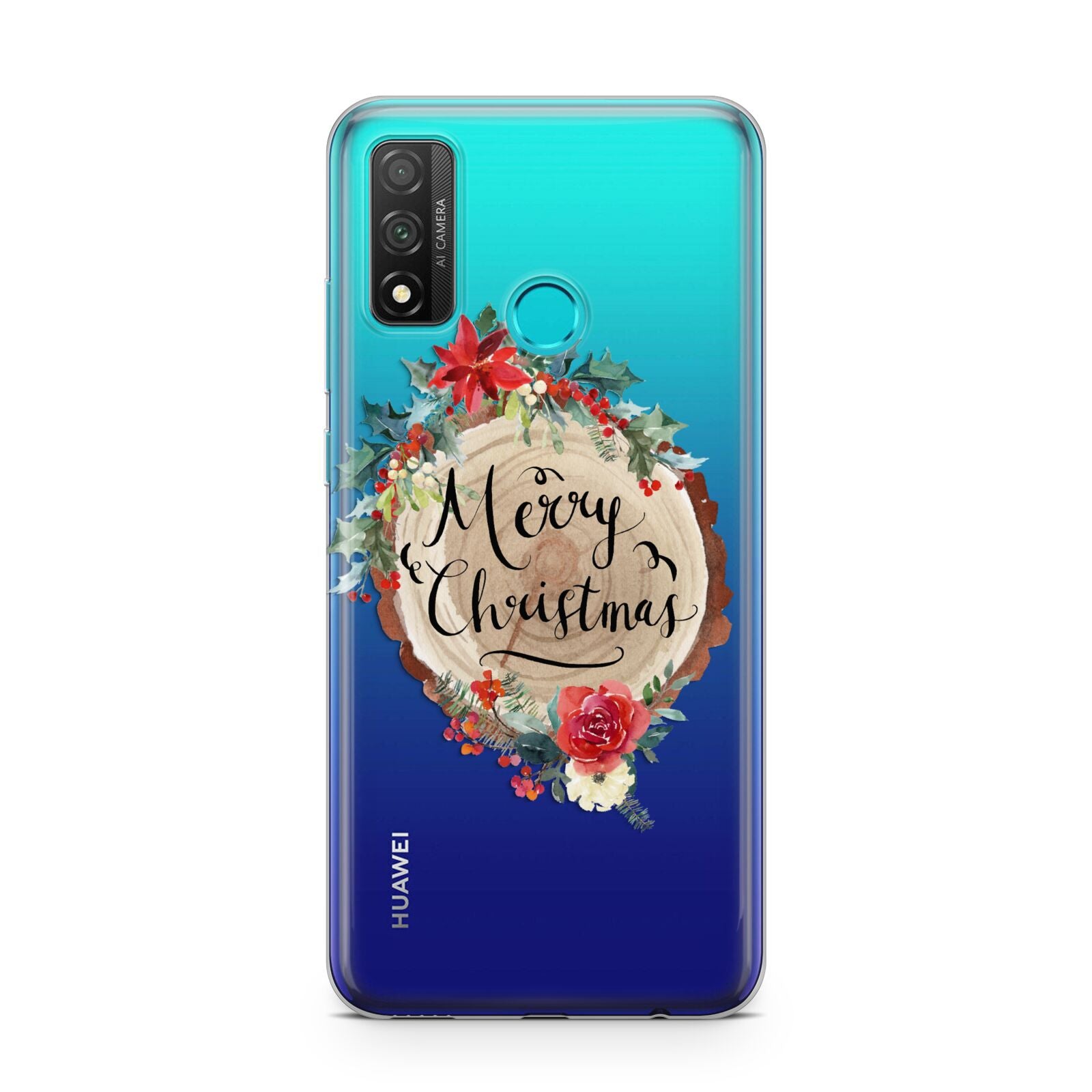 Merry Christmas Log Floral Huawei P Smart 2020