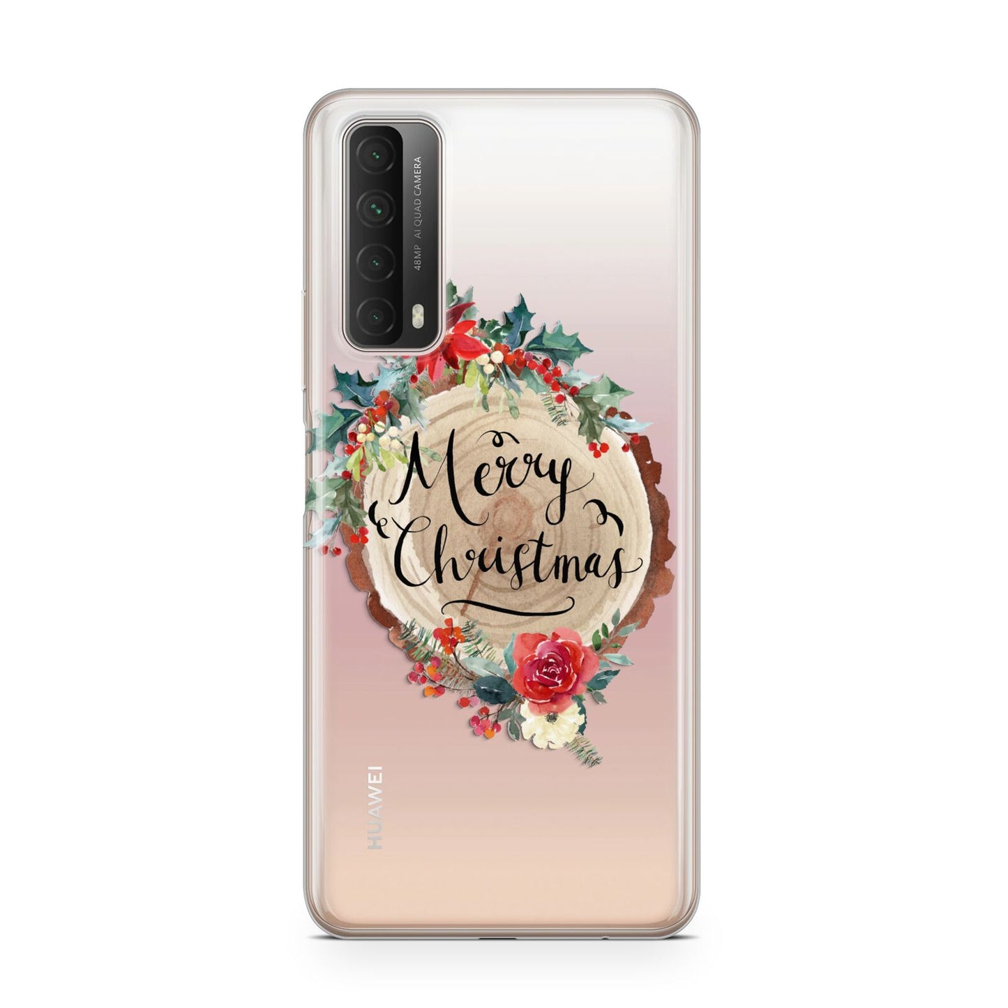 Merry Christmas Log Floral Huawei P Smart 2021