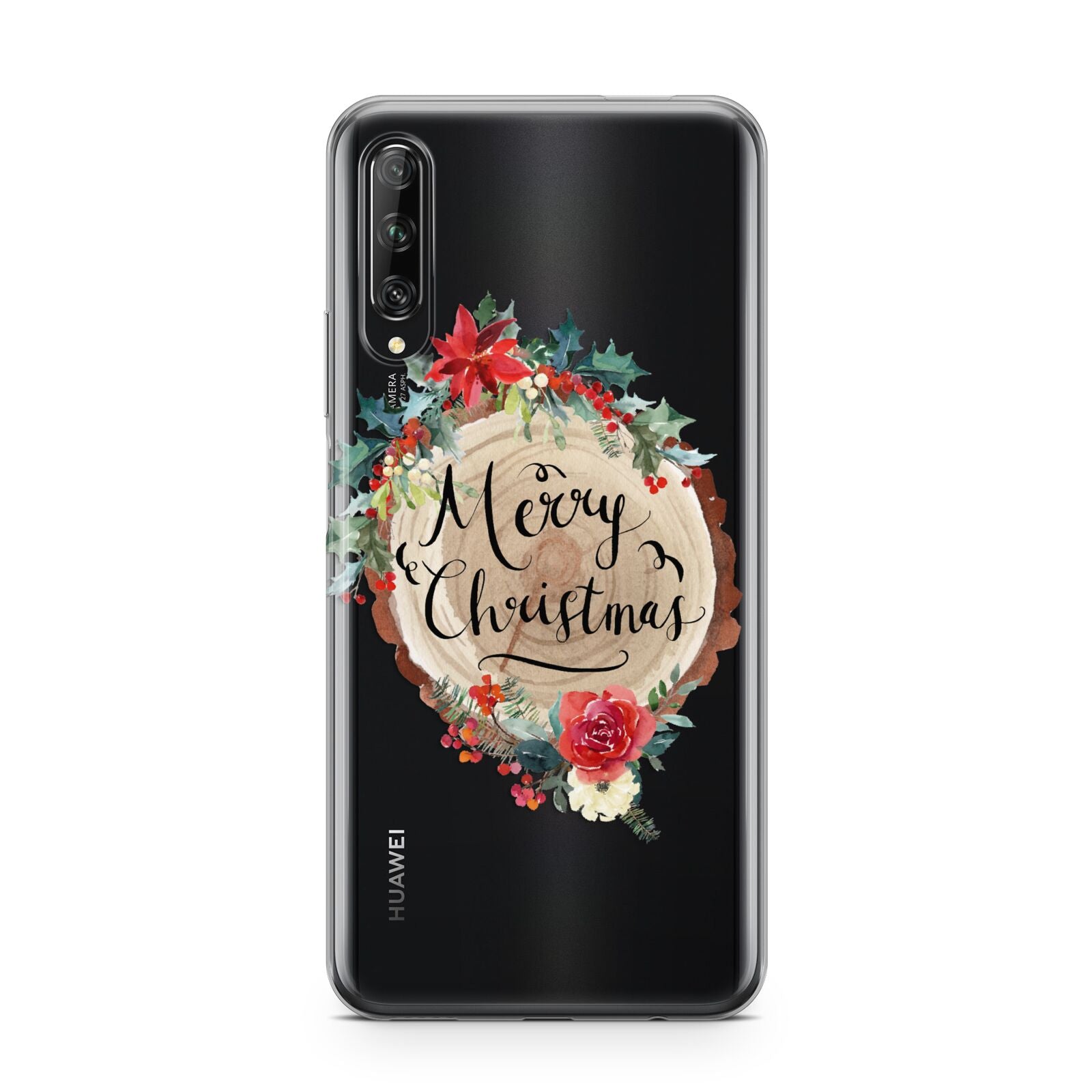 Merry Christmas Log Floral Huawei P Smart Pro 2019